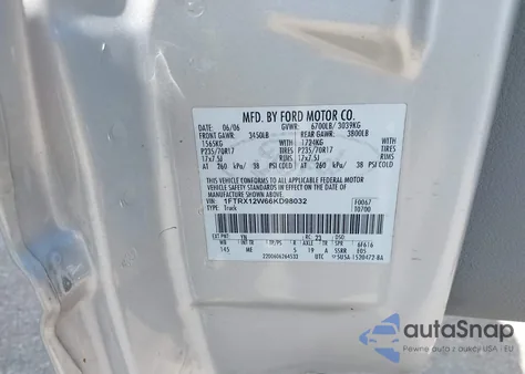 2006 Ford F-150 Stx/Xl/Xlt из США, поврежденный, VIN 1FTRX12W66KD98032